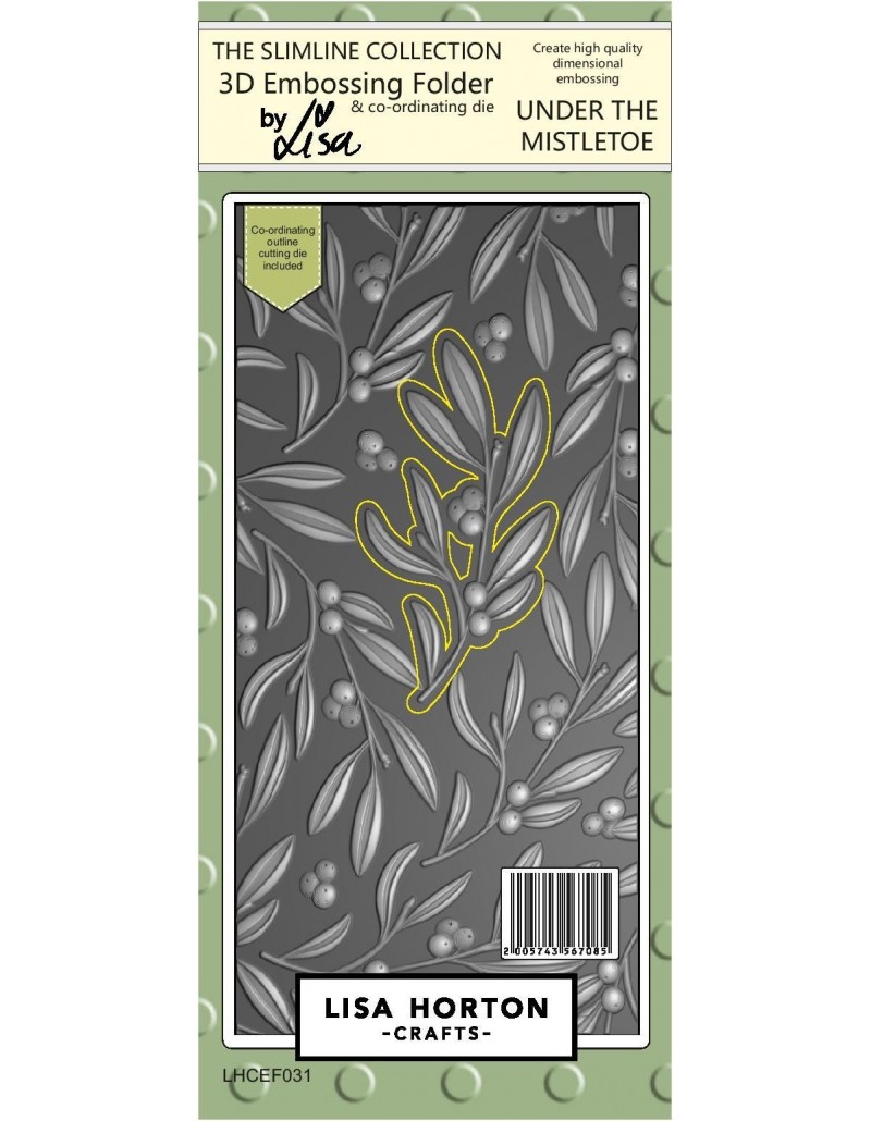 Lisa Horton Mistletoe Slimline 3D Embossing Folder with Cutting Die