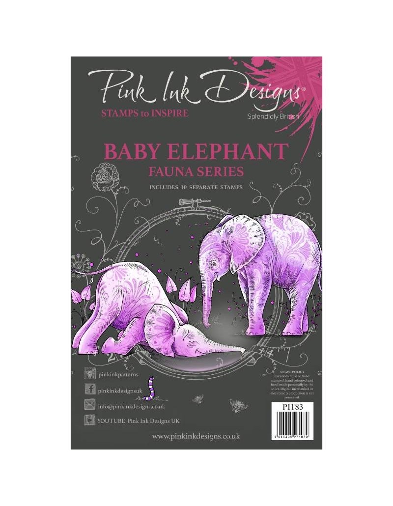 Baby Elephant asleep on Momma's Trunk Craft Stamp CS 06 